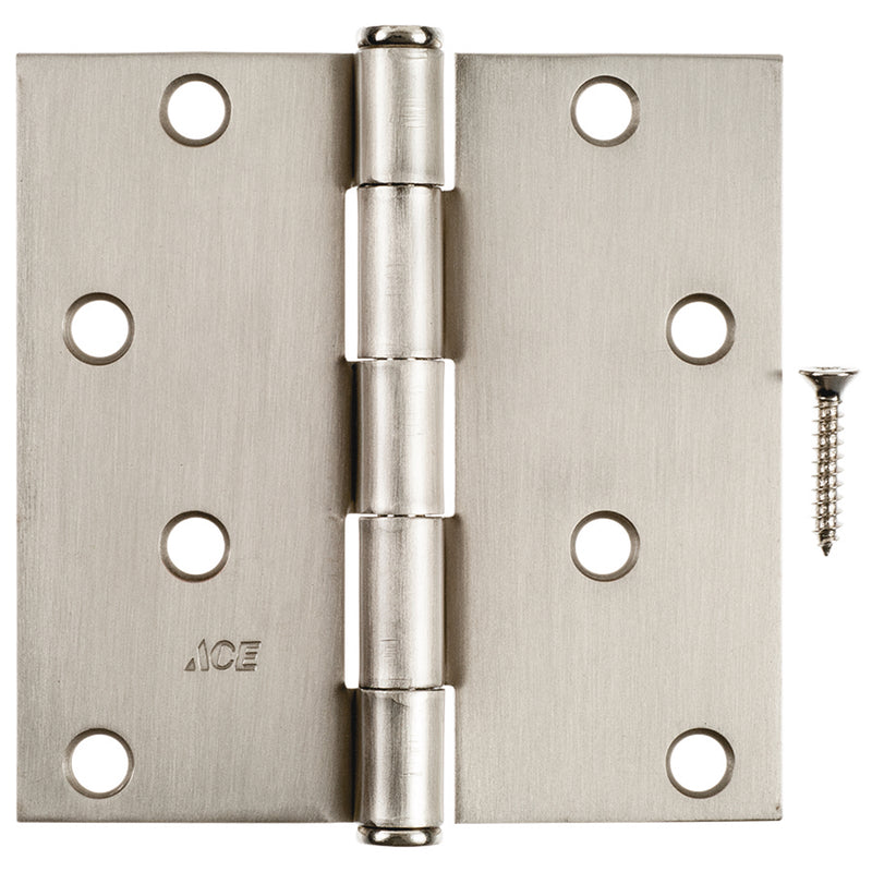 Ace 4 in. L Satin Nickel Residential Door Hinge 1 pk