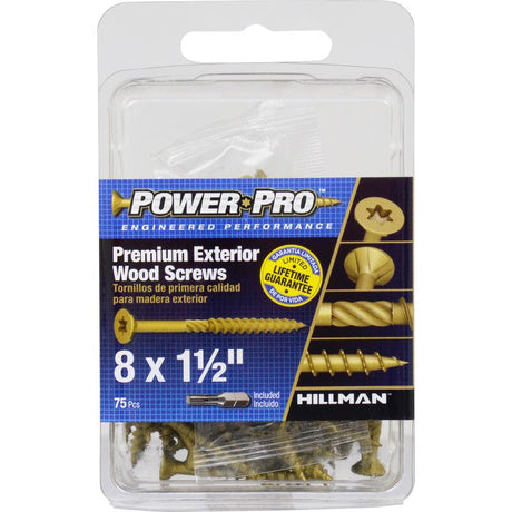 HILLMAN Power Pro No. 8 Ga. X 1-1/2 in. L Bronze Star Flat Head Exterior Deck Screws 75 pk