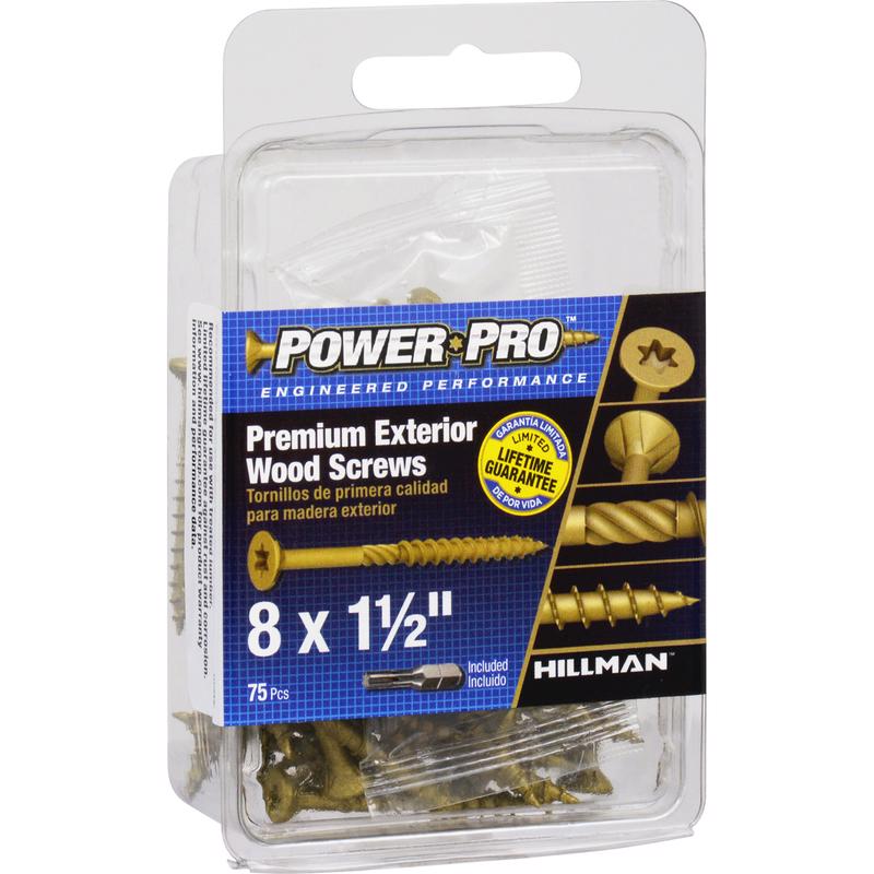 HILLMAN Power Pro No. 8 Ga. X 1-1/2 in. L Bronze Star Flat Head Exterior Deck Screws 75 pk