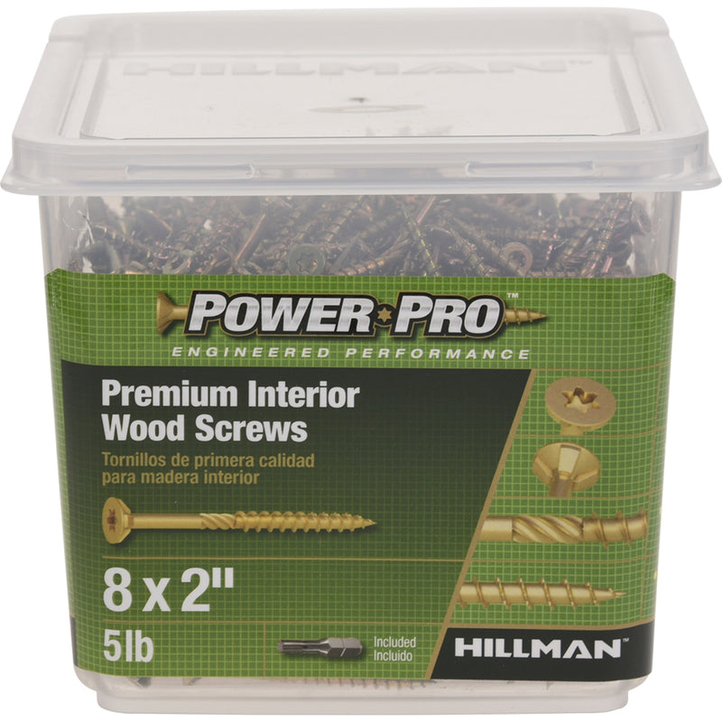 HILLMAN Power Pro No. 8 X 2 in. L Star Coarse Wood Screws 709 pk