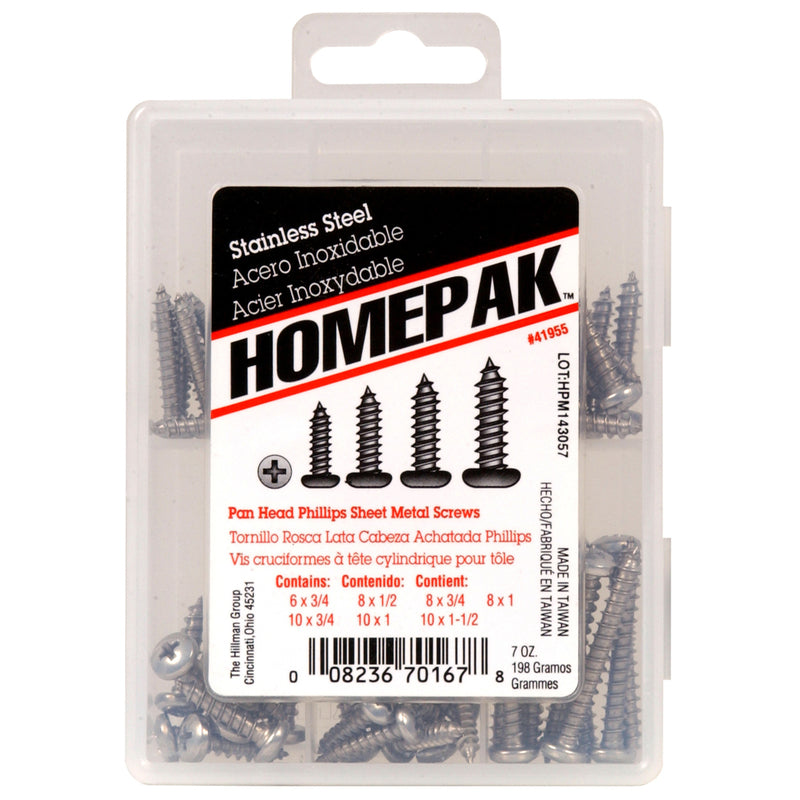 HILLMAN Assorted in. Phillips Pan Head Sheet Metal Screw Kit