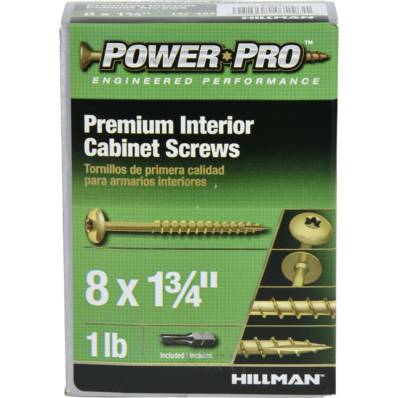 HILLMAN Power Pro No. 8 X 1-3/4 in. L Star Coarse Cabinet Screws