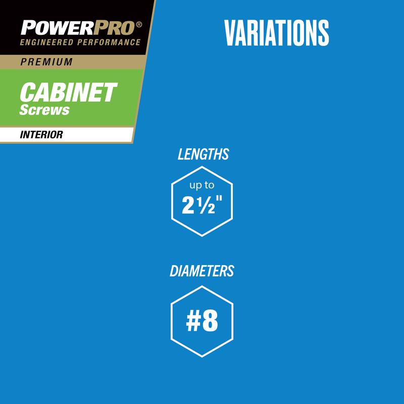 HILLMAN Power Pro No. 8 X 2-1/2 in. L Star Coarse Cabinet Screws 100 pk