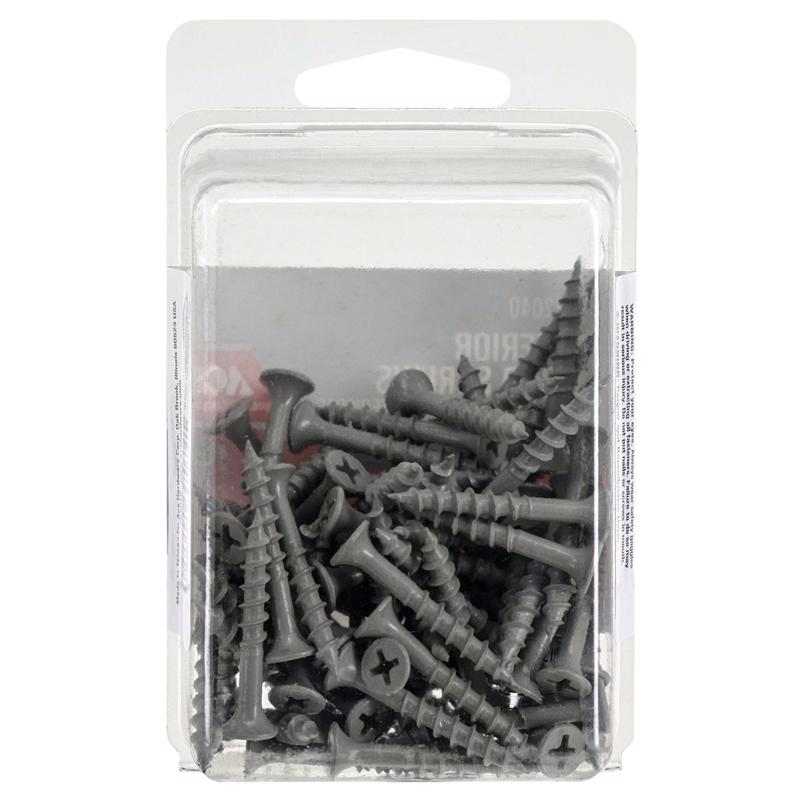 HILLMAN No. 8 Ga. X 1-1/4 in. L Phillips Gray Coarse Wood Screws 75 pk