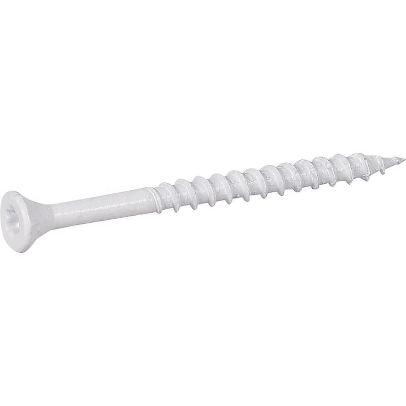 HILLMAN Deck Plus No. 10 Ga. X 2-1/2 in. L White Star Flat Head Exterior Deck Screws 1 lb 73 pk