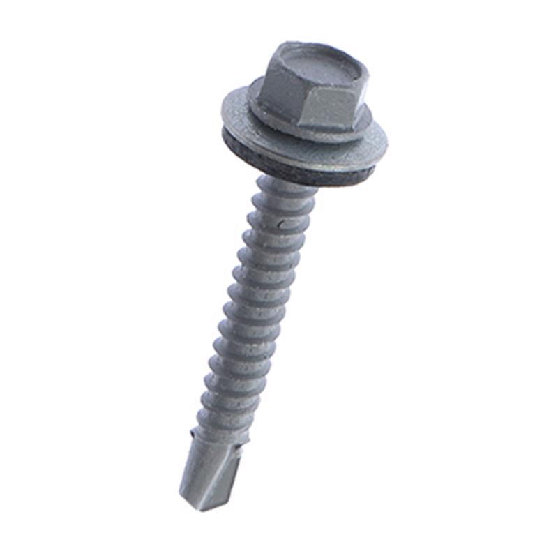 Teks No. 12 in. X 1-1/2 in. L Hex Drive Hex Washer Head Roofing Screws
