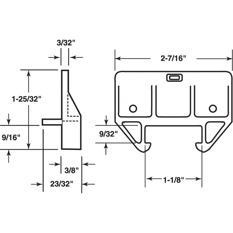 Prime-Line Plastic Center Guide Drawer Track Guide 1 pk