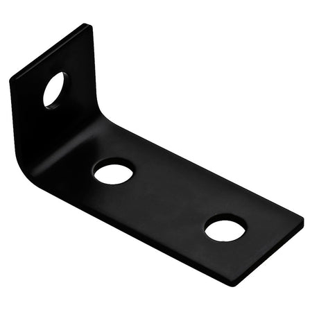 Hampton 3-1/2 in. H X 1-1/2 in. W X 1/8 in. D Black Steel Offset Leg Corner Brace, Pack of 10