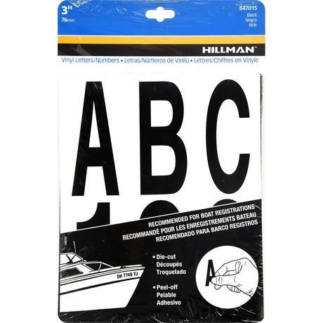 HILLMAN 3 in. Black Vinyl Self-Adhesive Letter and Number Set 0-9, A-Z 100 pc, Pack of 6