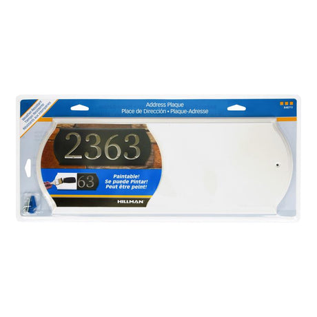 HILLMAN White Plastic Paintable Address Plate, Pack of 3