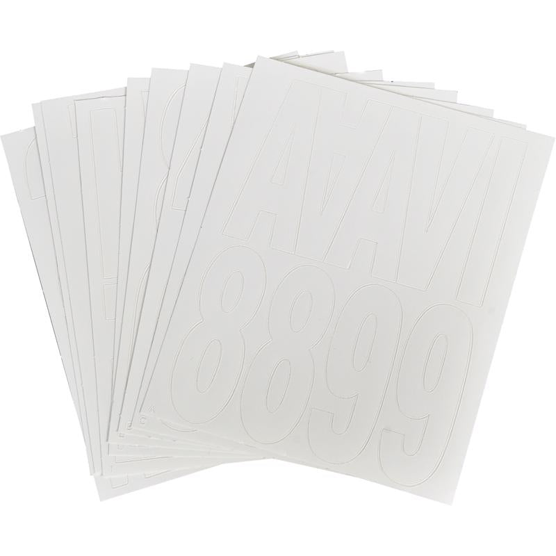 HILLMAN 3 in. Reflective White Vinyl Self-Adhesive Letter and Number Set 0-9, A-Z 1 pc, Pack of 6