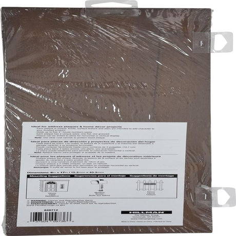 HILLMAN Brown Wood Rustic Address Plate, Pack of 3