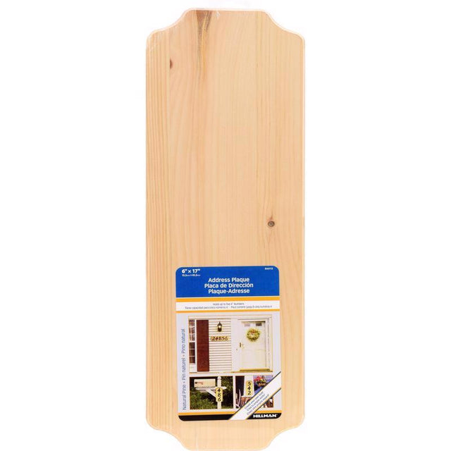 HILLMAN Natural Wood Rectangle Address Plate, Pack of 3