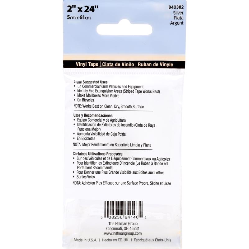 HILLMAN 2 in. W X 24 in. L Silver Reflective Safety Tape 1 pk, Pack of 5
