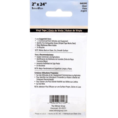 HILLMAN 2 in. W X 24 in. L Silver Reflective Safety Tape 1 pk, Pack of 5