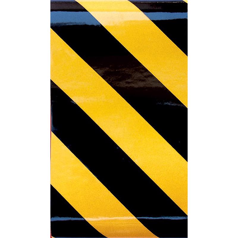 HILLMAN 2 in. W X 24 in. L Black/Yellow Reflective Safety Tape 1 pk, Pack of 5