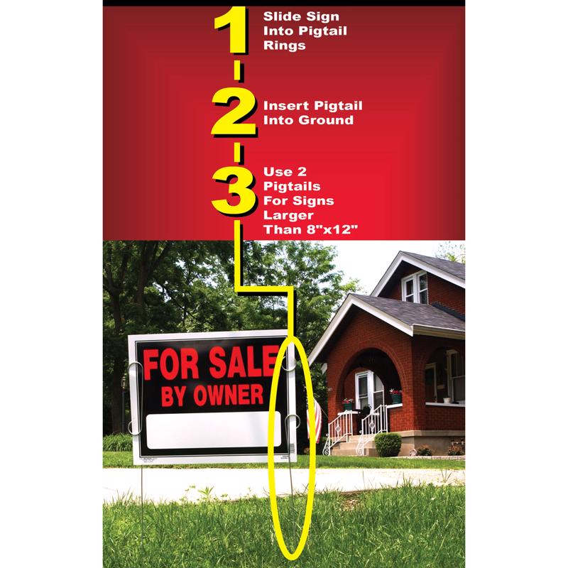 Hillman English Clear Caution Sign 28 in. H X 1.75 in. W, Pack of 20