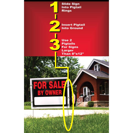 Hillman English Clear Caution Sign 28 in. H X 1.75 in. W, Pack of 20