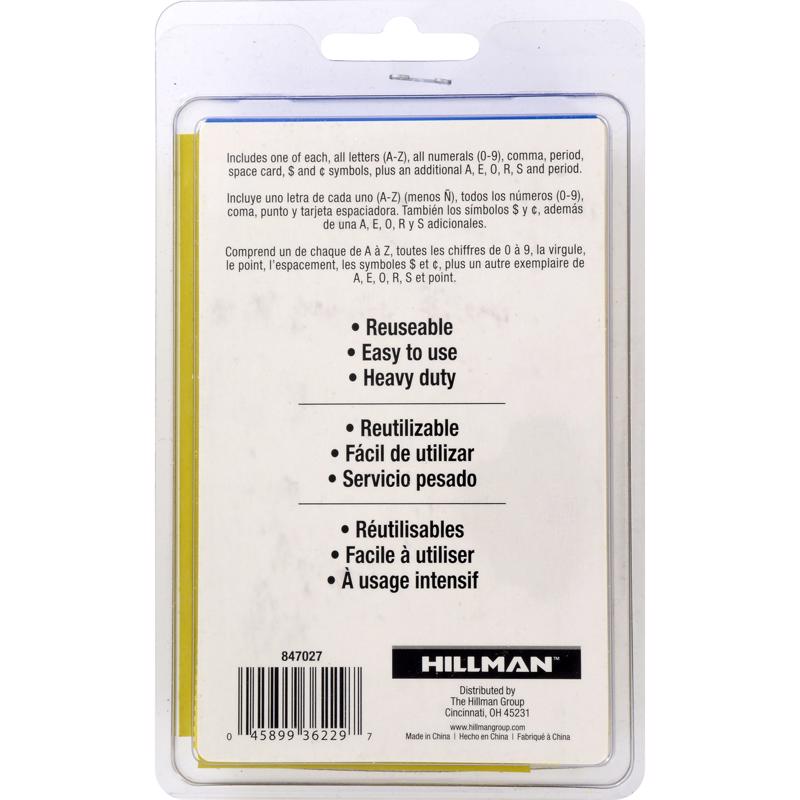 HILLMAN 3 in. Card Stock Letter and Number 3 Inch Stencil Set 36 pk