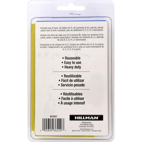 HILLMAN 3 in. Card Stock Letter and Number 3 Inch Stencil Set 36 pk