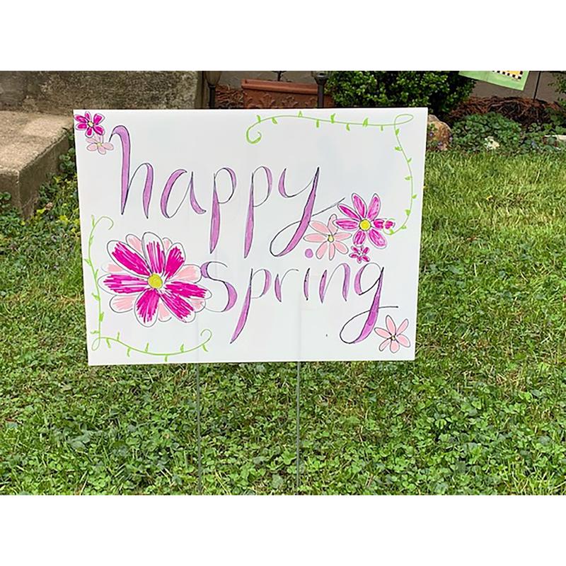 HILLMAN English White Blank Sign 20 in. H X 24 in. W, Pack of 6