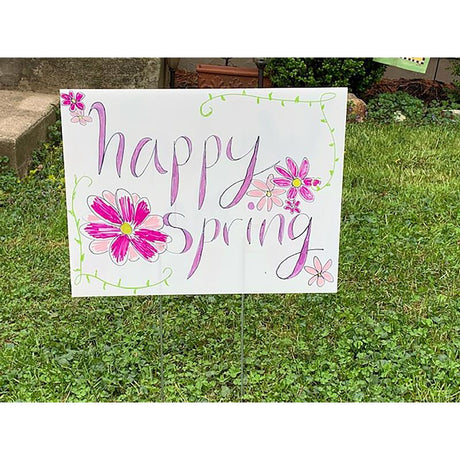 HILLMAN English White Blank Sign 20 in. H X 24 in. W, Pack of 6