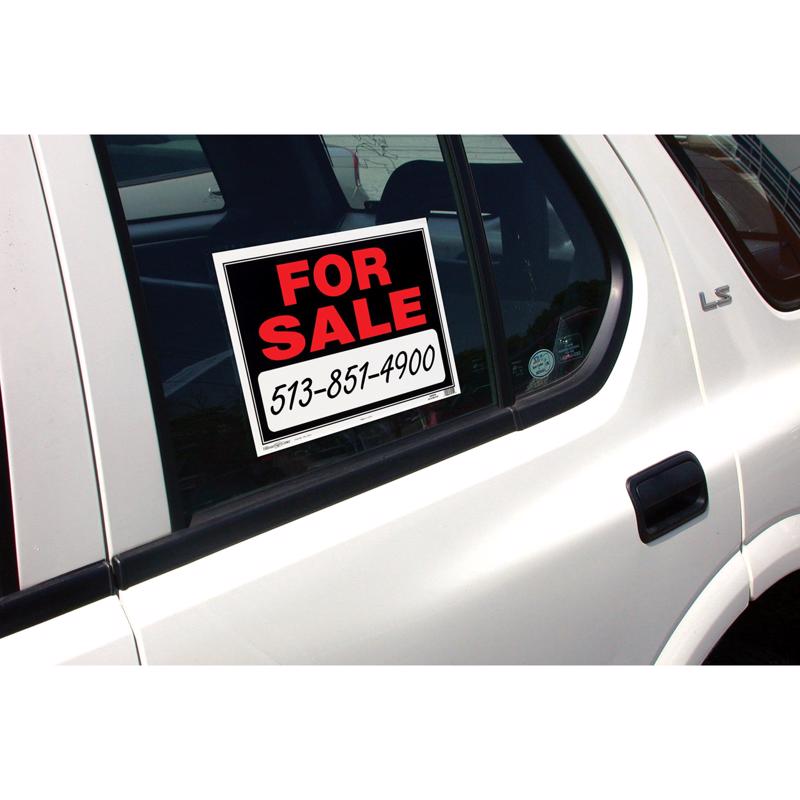 HILLMAN English Black For Sale Sign 15 in. H X 19 in. W, Pack of 6