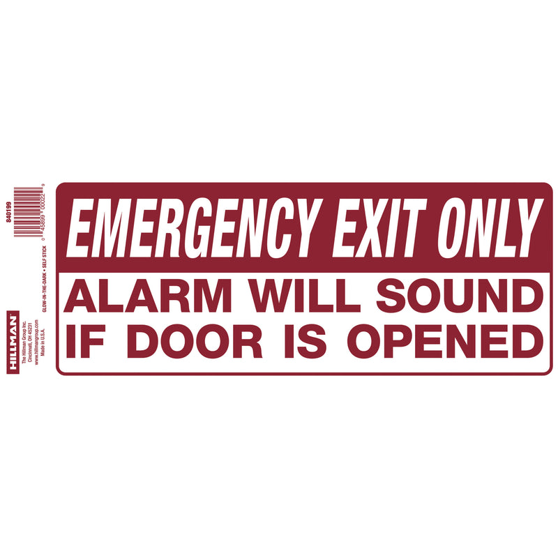 HILLMAN English White Exit Sign 4 in. H X 10 in. W, Pack of 10