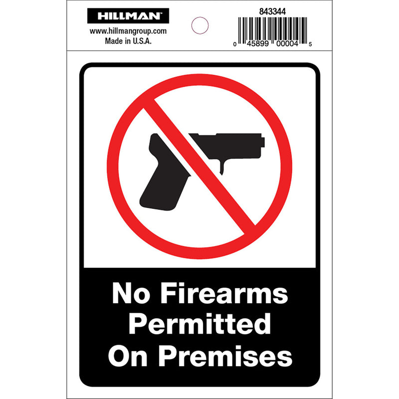 HILLMAN English White Safety Sign 4 in. H X 6 in. W, Pack of 6