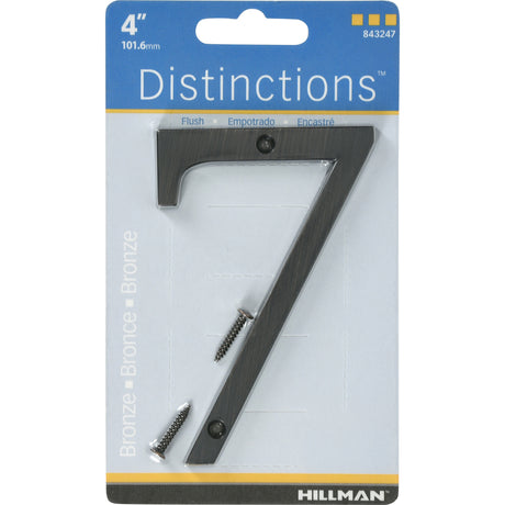 HILLMAN Distinctions 4 in. Bronze Zinc Die-Cast Screw-On Number 7 1 pc, Pack of 3