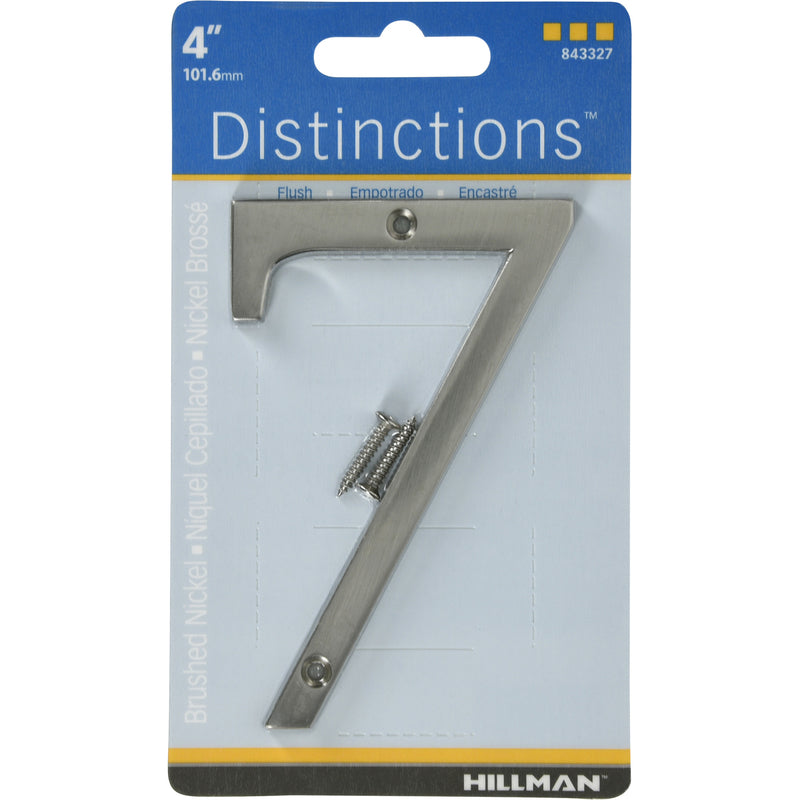 HILLMAN Distinctions 4 in. Silver Zinc Die-Cast Screw-On Number 7 1 pc, Pack of 3