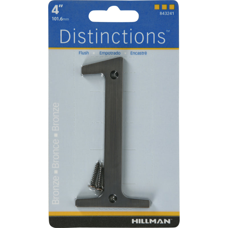 HILLMAN Distinctions 4 in. Bronze Zinc Die-Cast Screw-On Number 1 1 pc, Pack of 3