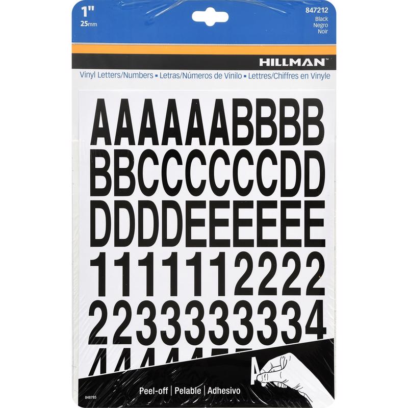 HILLMAN 1 in. Black Vinyl Self-Adhesive Letter and Number Set 0-9, A-Z 228 pc, Pack of 6