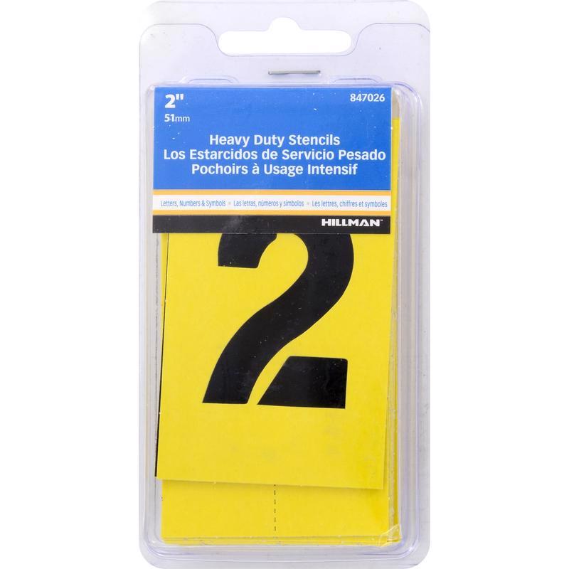 HILLMAN Letter and Number 2 Inch Stencil Set 36 pk