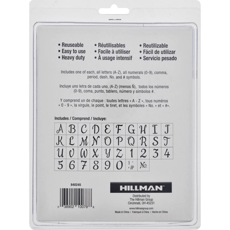 HILLMAN 6 in. Oil Board Decorative Script Stencil Pack 6 Inch Stencil Set 38 pk