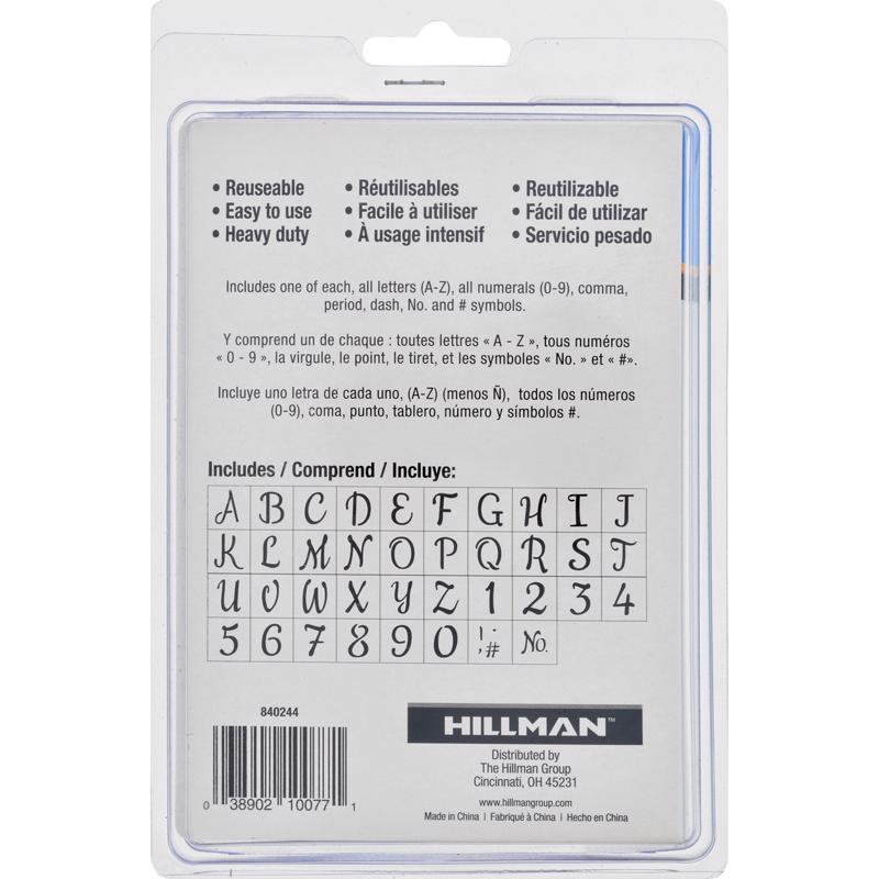 HILLMAN 4 in. Oil Board Decorative Script Stencil Pack 4 Inch Stencil Set 38 pk