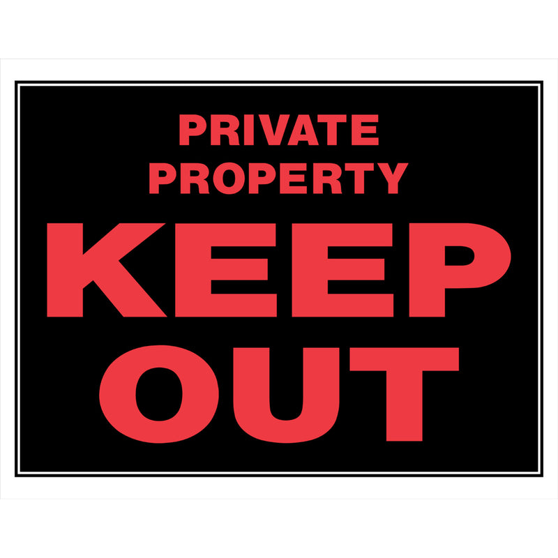 HILLMAN English Black Private Property Sign 15 in. H X 19 in. W, Pack of 6