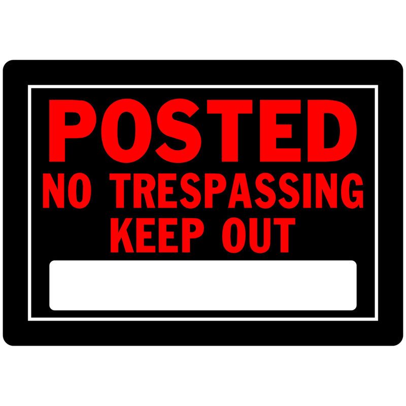 HILLMAN English Black No Trespassing Sign 10 in. H X 14 in. W, Pack of 6