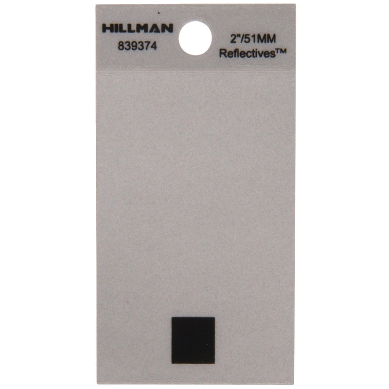 HILLMAN 2 in. Reflective Black Vinyl Self-Adhesive Special Character Period 1 pc, Pack of 6