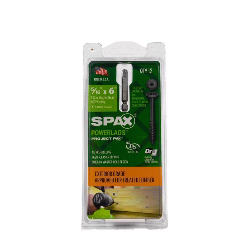 SPAX PowerLag 5/16 in. in. X 6 in. L T-40 Washer Head Serrated Structural Screws