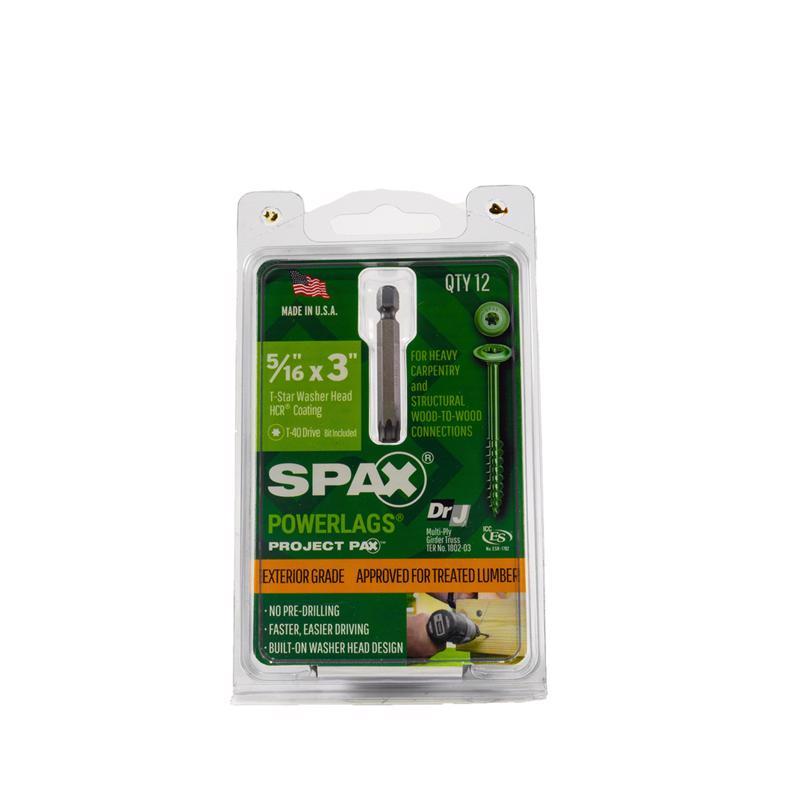 SPAX PowerLag 5/16 in. in. X 3 in. L T-40 Washer Head Serrated Structural Screws
