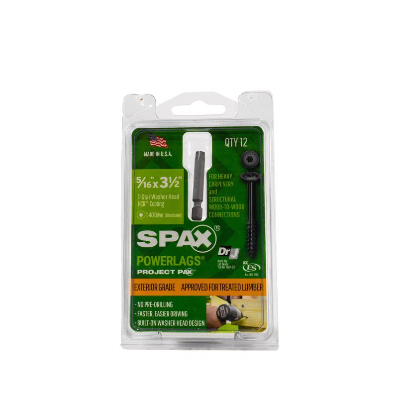 SPAX PowerLag 5/16 in. in. X 3.5 in. L T-40 Washer Head Serrated Structural Screws