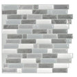 Smart Tiles 9.36 in. W X 9.73 in. L Gray/White Mosaic Vinyl Adhesive Wall Tile 4 pc, Pack of 6