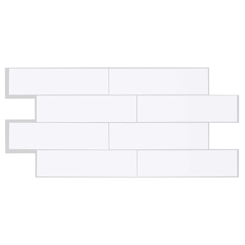 Smart Tiles 10.88 in. W X 22.56 in. L White Mosaic Vinyl Adhesive Wall Tile 2 pc, Pack of 4