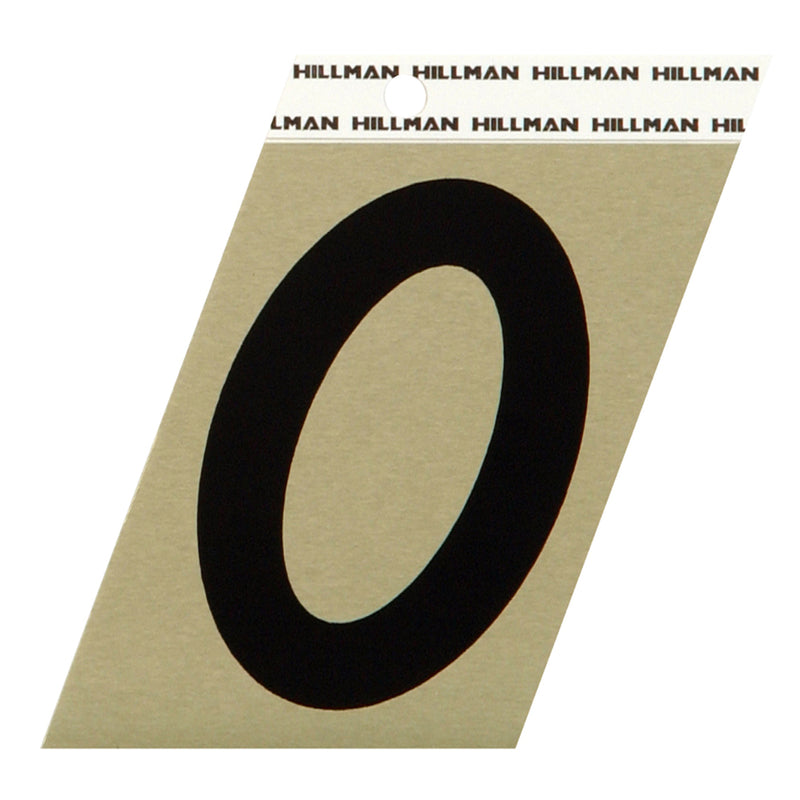 HILLMAN 3 in. Reflective Black Vinyl Self-Adhesive Number 0 1 pc, Pack of 3