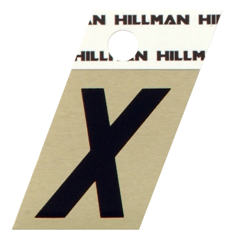 HILLMAN 1.5 in. Black Aluminum Self-Adhesive Letter X 1 pc, Pack of 6