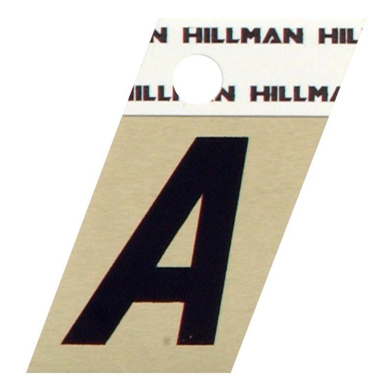 HILLMAN 1.5 in. Black Aluminum Self-Adhesive Letter A 1 pc, Pack of 6