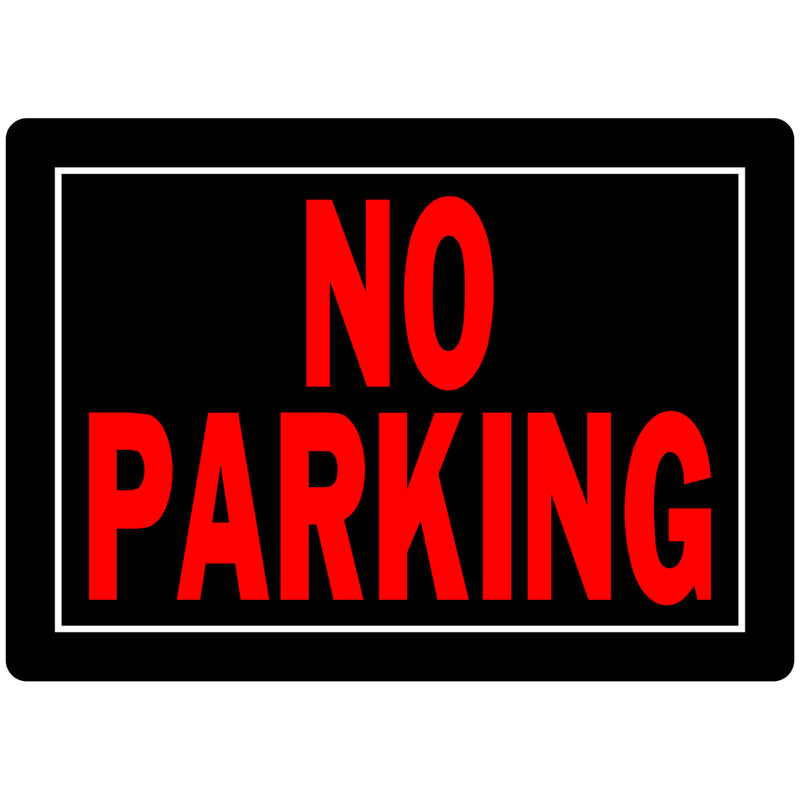 HILLMAN English Black No Parking Sign 10 in. H X 14 in. W, Pack of 6