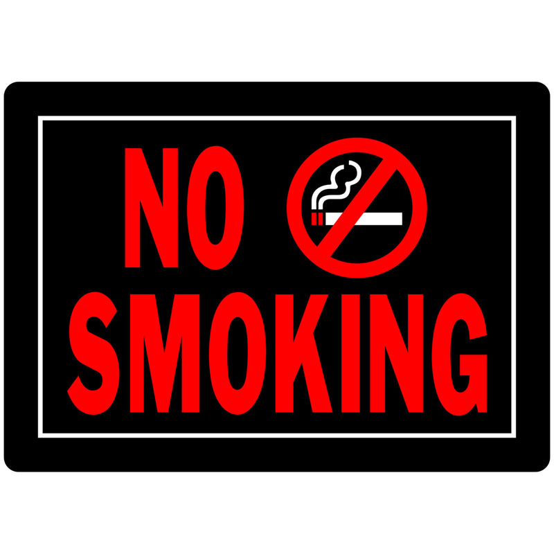 HILLMAN English Black No Smoking Sign 10 in. H X 14 in. W, Pack of 6