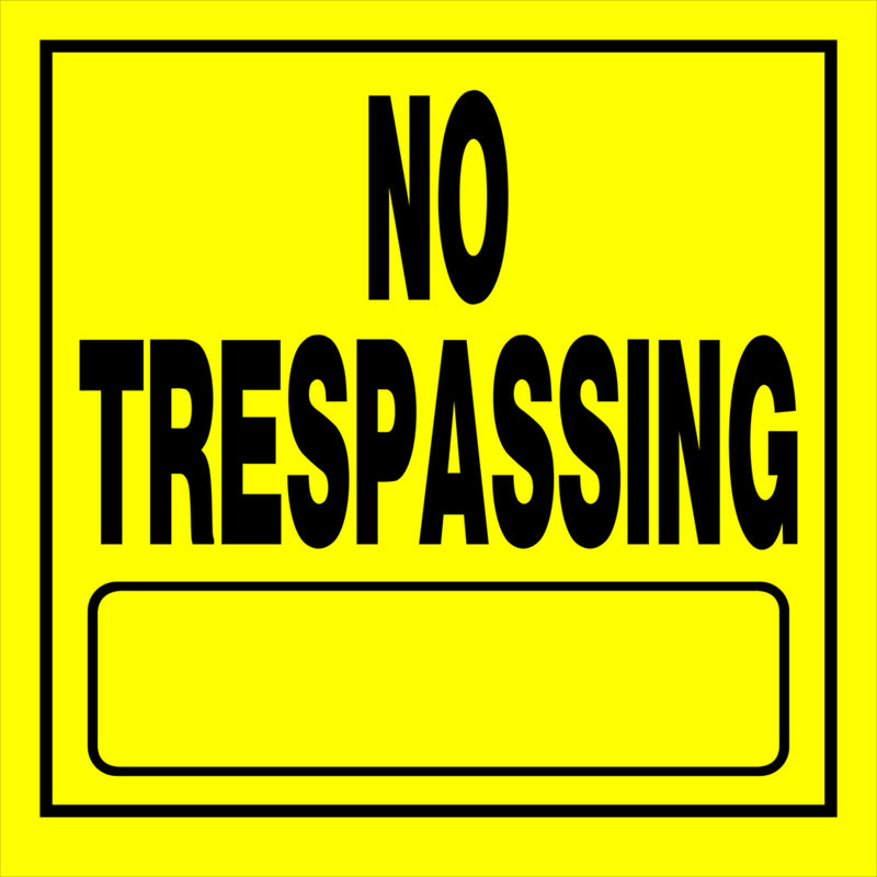 HILLMAN English Yellow No Trespassing Sign 11 in. H X 11 in. W, Pack of 6